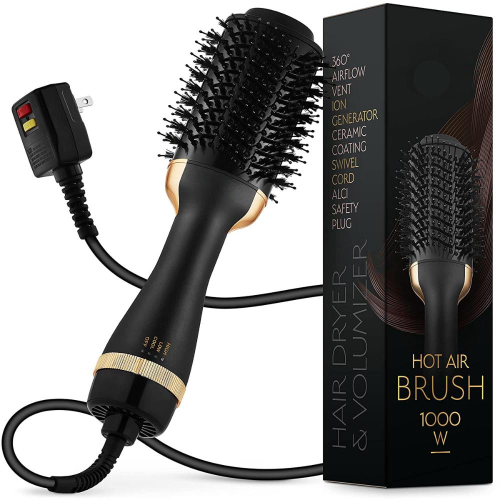 A hot air brush styling dryer